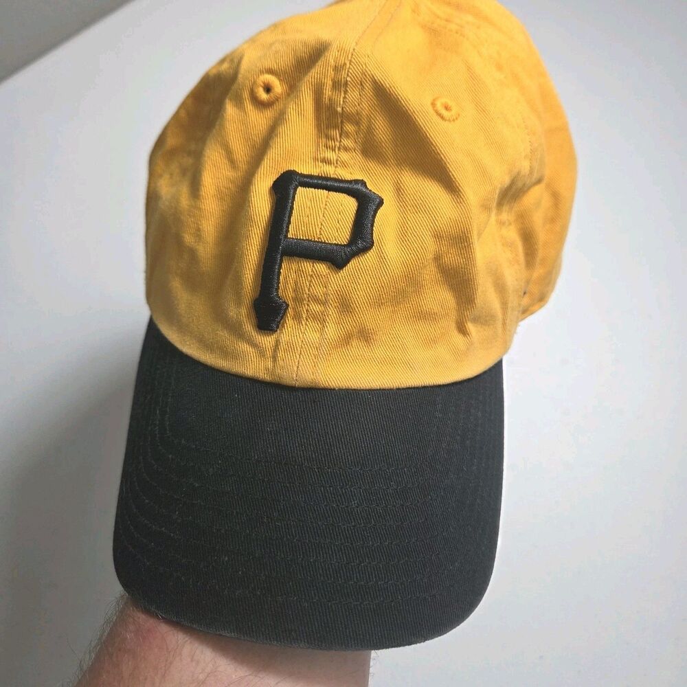 47 Brand Pittsburgh Pirates Dad Hat Hat Yellow Black Clean Up Strapback MLB